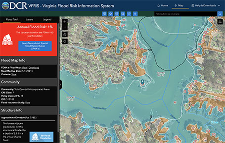 Mapa de riesgos del seguro contra inundaciones