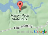 Miniatura del mapa de Google que muestra la ubicación de Mason Neck State Park