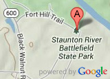 Miniatura del mapa de Google que muestra la ubicación del Parque Estatal Staunton River Battlefield