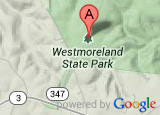 Miniatura del mapa de Google que muestra la ubicación del Parque Estatal Westmoreland Miniatura del mapa de Google que muestra la ubicación del Parque Estatal Westmoreland
