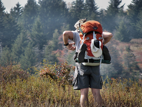 Backpacker in Grayson Highlands State Park