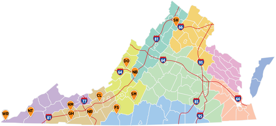 Mapa de parques de senderismo de montaña