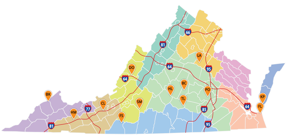 Mapa que representa parques con natación